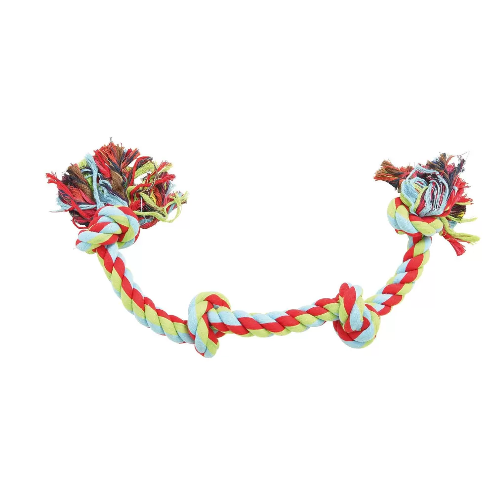 Jouets | * Jouet Corde 4 Noeuds Super Resistant 70Cm Rouge Vert Bleu