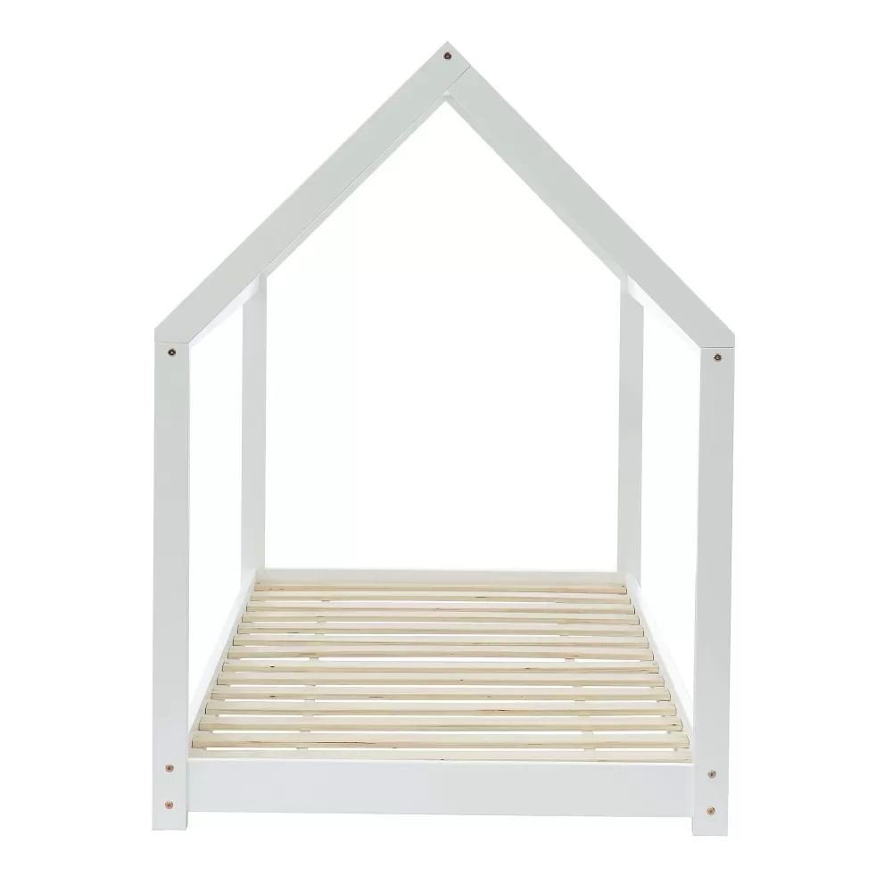 * Matelas>Lit Enfant Cabane Tiny Pin Blanc Sommier 90X190Cm