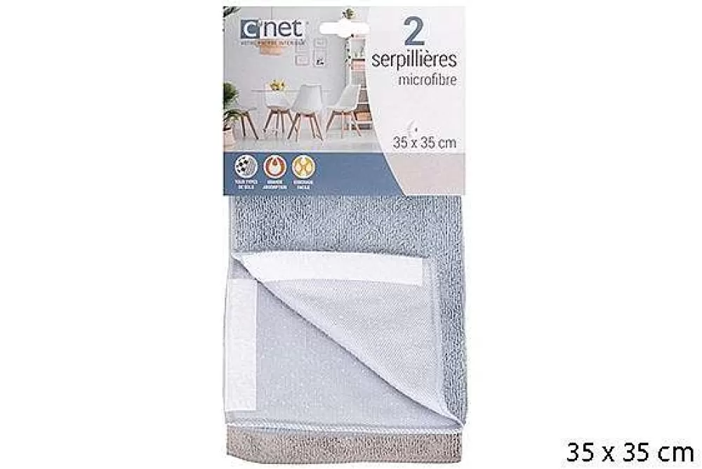 Menage | * Lot2 Serpilleres Microfibre Scratch Grege Bleu