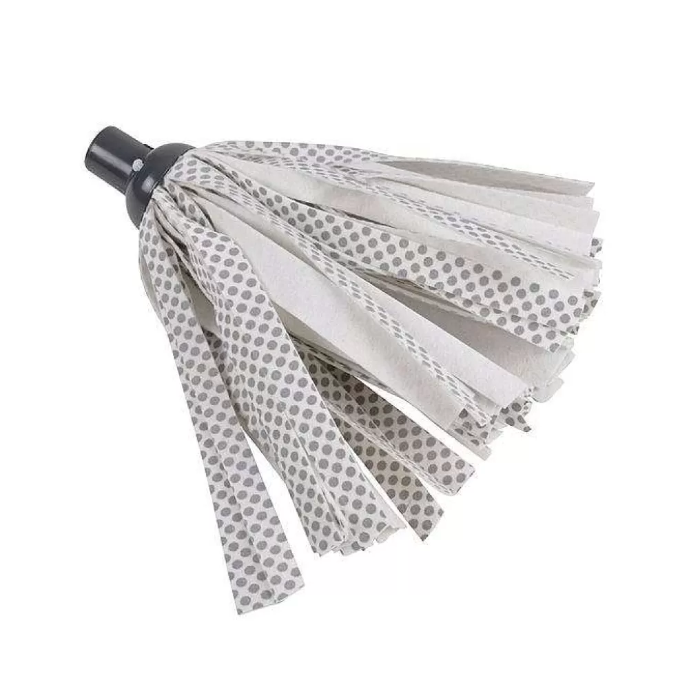 Menage | * Mop Polyester Franges Longues 25Cm Avec Pastilles Grattantes