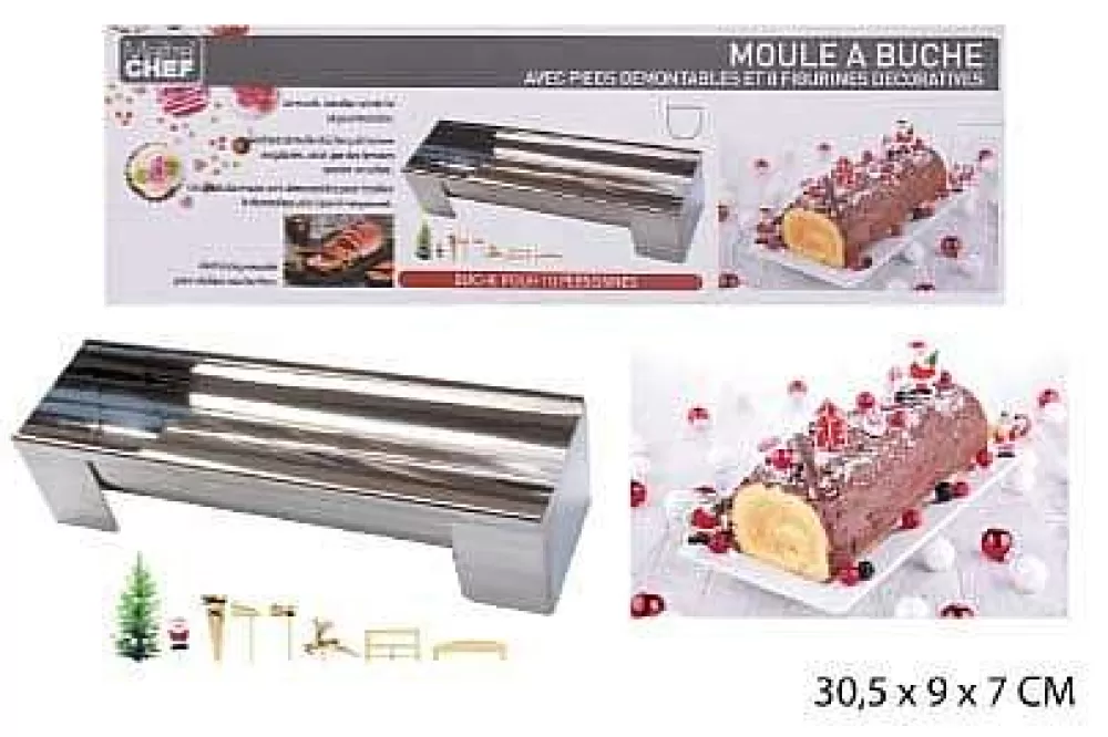 Pâtisserie | * Moule A Buche Noel Rond Inox 29.5X9Cm