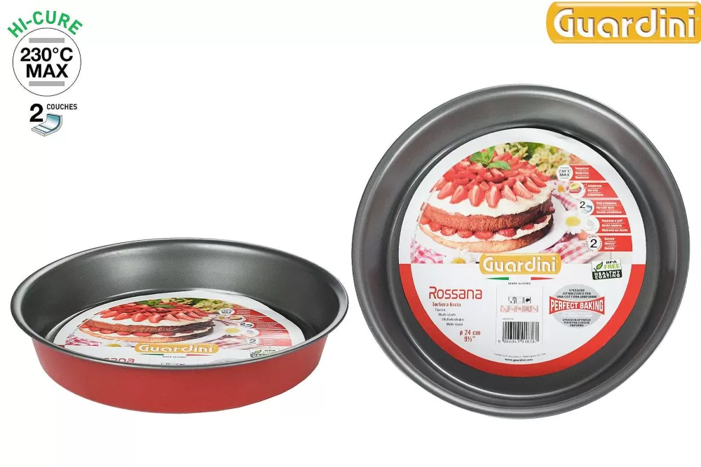 Moules Et Plats | * Moule Clafoutis D.24Cm Acier Anti Adherent Rouge Rossana