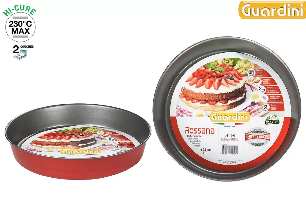 Moules Et Plats | * Moule Clafoutis D.28Cm Acier Anti Adherent Rouge Rossana