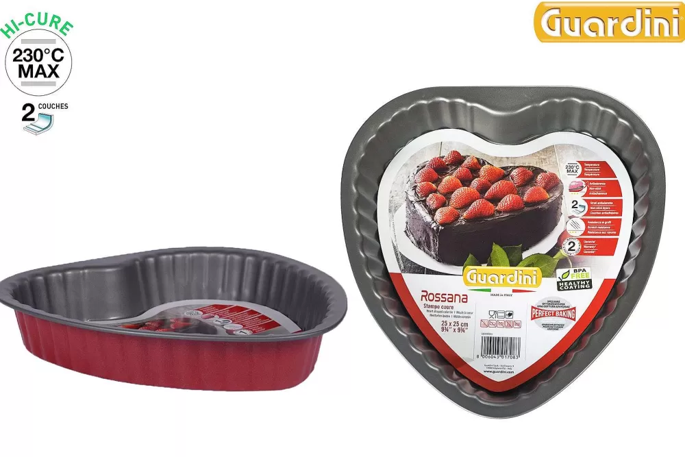 Moules Et Plats | * Moule Coeur Acier Anti Adherent Rouge Rossana