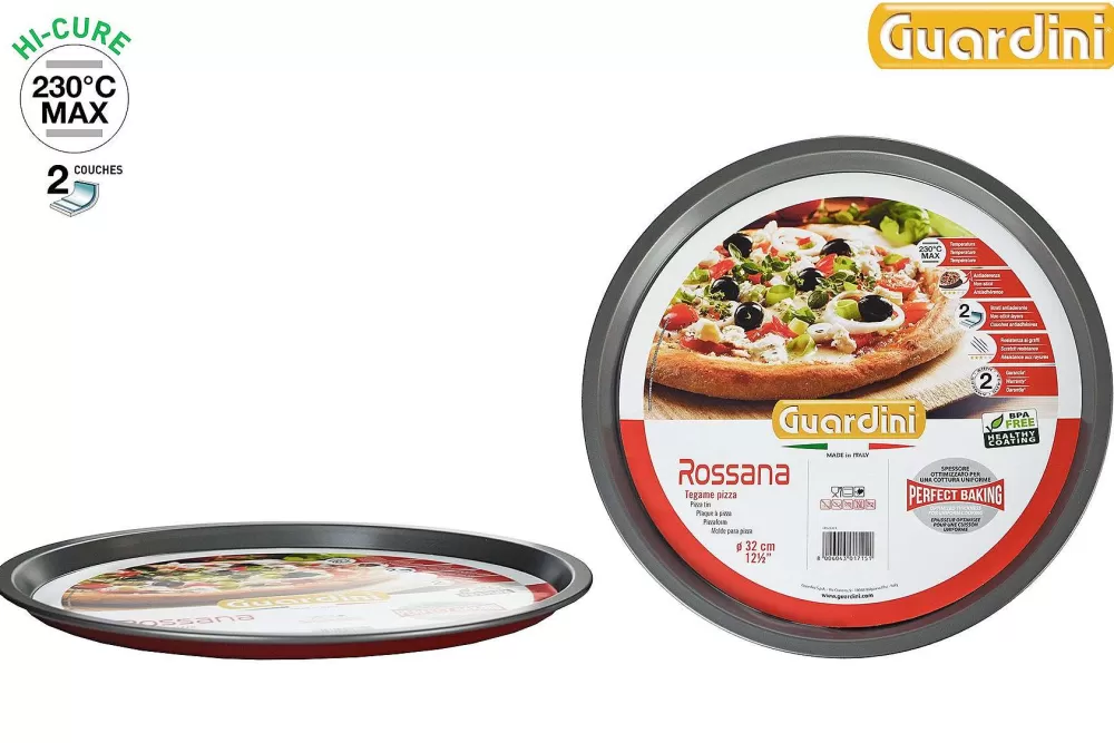 Moules Et Plats | * Moule Pizza D.32Cm Acier Anti Adherent Rouge Rossana