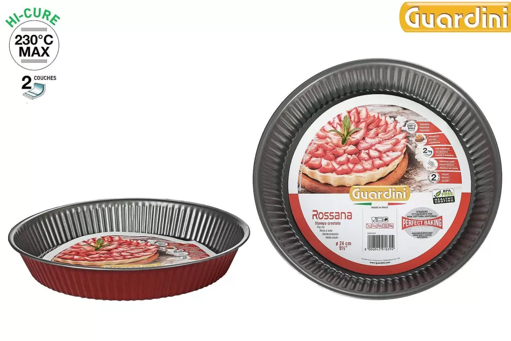 Moules Et Plats | * Moule Tarte D.24Cm Acier Anti Adherent Rouge Rossana