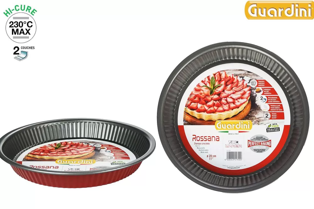 Moules Et Plats | * Moule Tarte D.28Cm Acier Anti Adherent Rouge Rossana