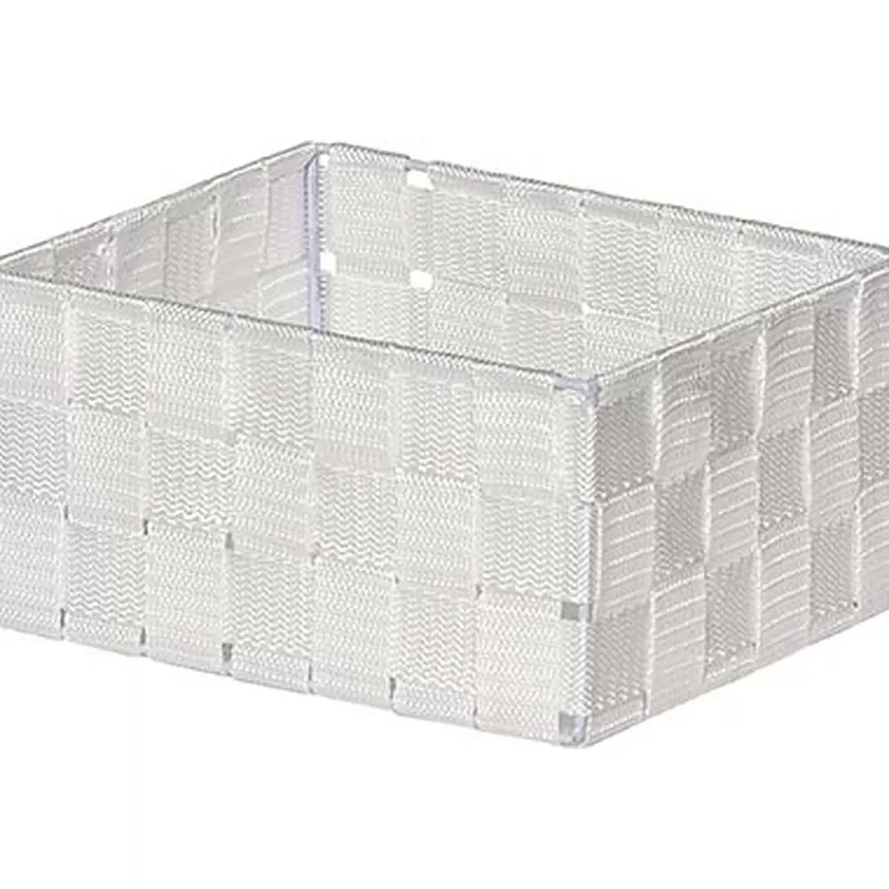 Rangements Deco | * Panier Carre Polyester Blanc Taille Xs