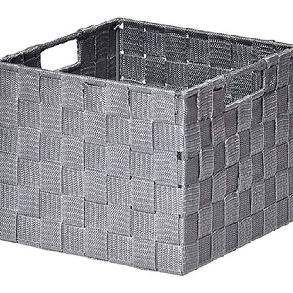 Rangements Deco | * Panier Carre Polyester Gris Taille S