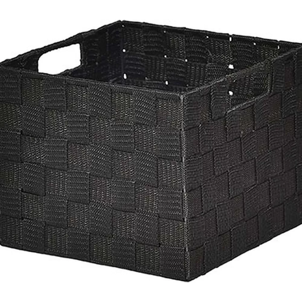 Rangements Deco | * Panier Carre Polyester Noir Taille S