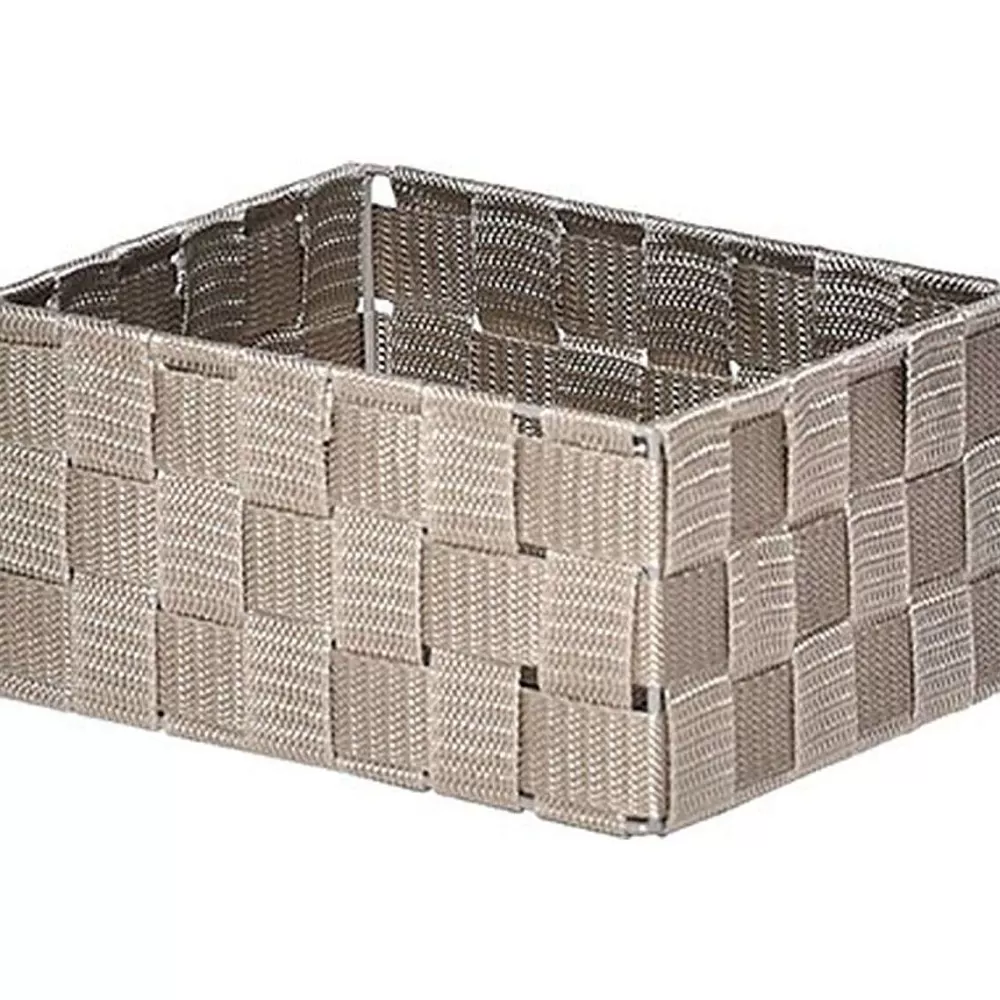 Rangements Deco | * Panier Carre Polyester Taupe Taille Xs