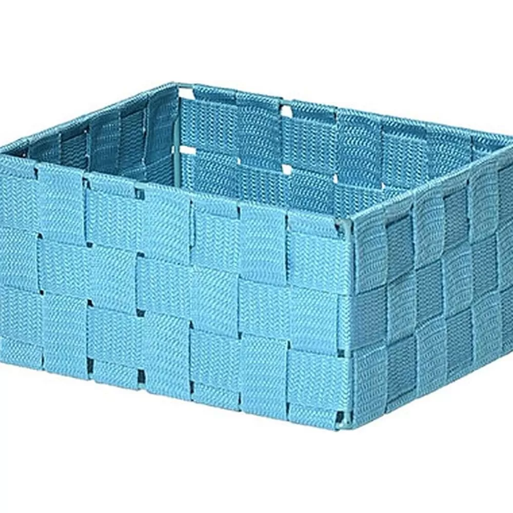 Rangements Deco | * Panier Carre Polyester Turquoise Taille Xs