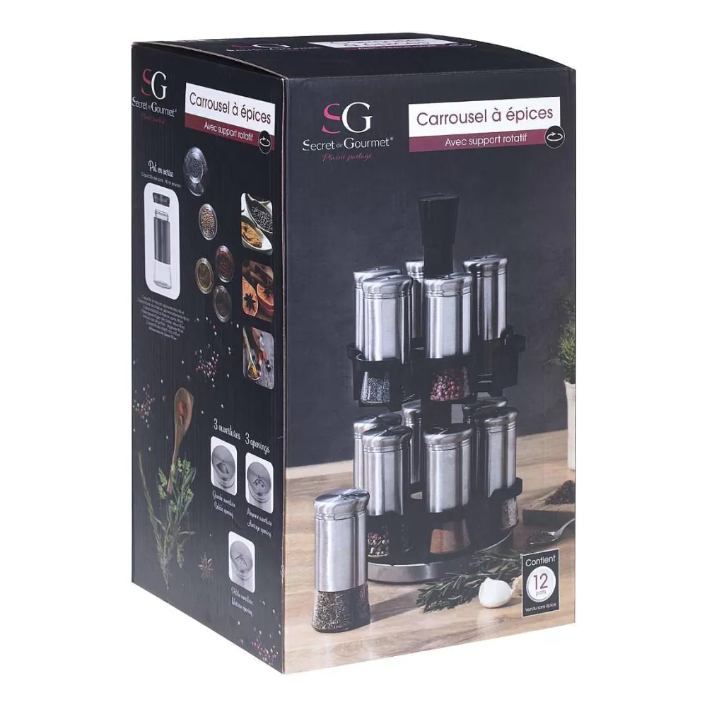 Salade Et Condiments | Five Pot Epice X12 Pièces Inox Et Rotatif