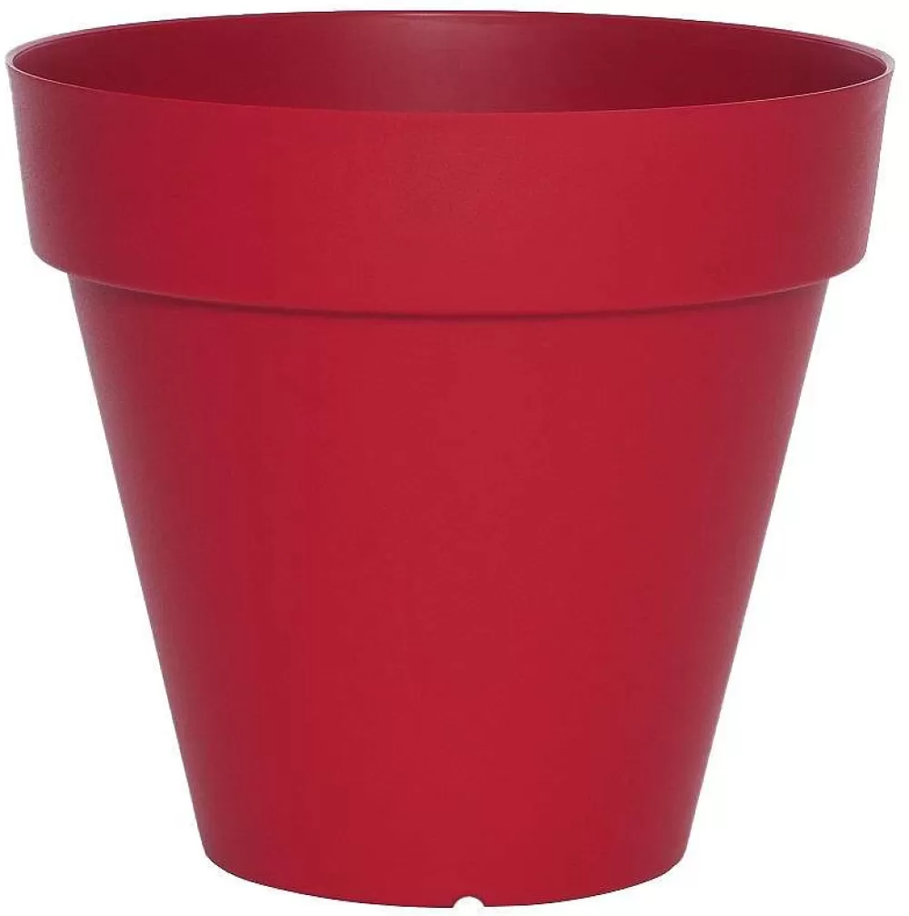 * Pots De Fleurs Et Jardinieres>Pot Fleur Resine Bac Patio Rond 20 Rouge