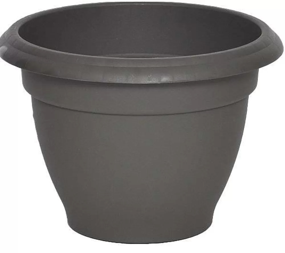 * Pots De Fleurs Et Jardinieres>Pot Fleur Resine Campane D 24 5Cm Gris Paillete