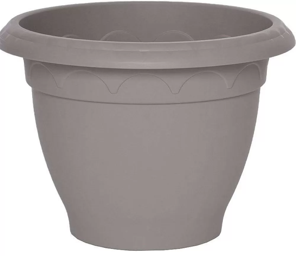 * Pots De Fleurs Et Jardinieres>Pot Fleur Resine Campane D 34Cm Taupe