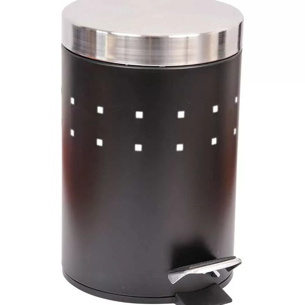 Poubelles De Salle De Bain | * Poubelle A Pedale Metal 3L Noir Couvercle Acier