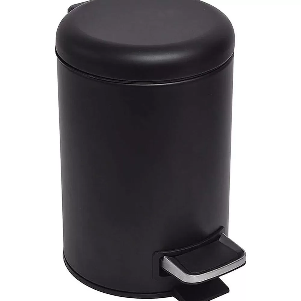 Poubelles De Salle De Bain | * Poubelle Metal 3L Frein De Chute Noir Mat