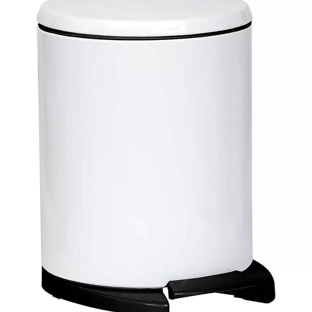 Poubelles De Salle De Bain | * Poubelle Metal Frein De Chute 6L Blanc