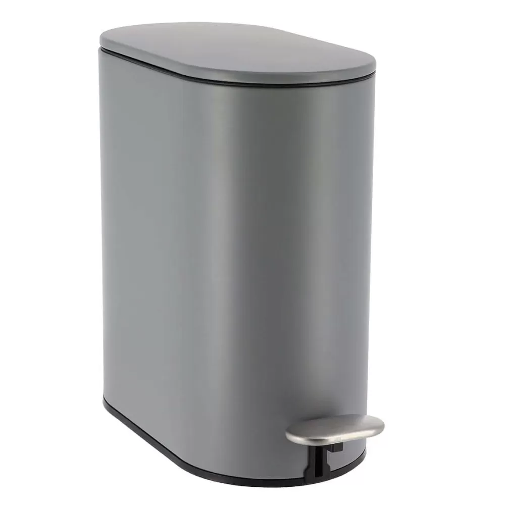 Poubelles De Salle De Bain | * Poubelle Metal Ovale 5L Pedale Gris