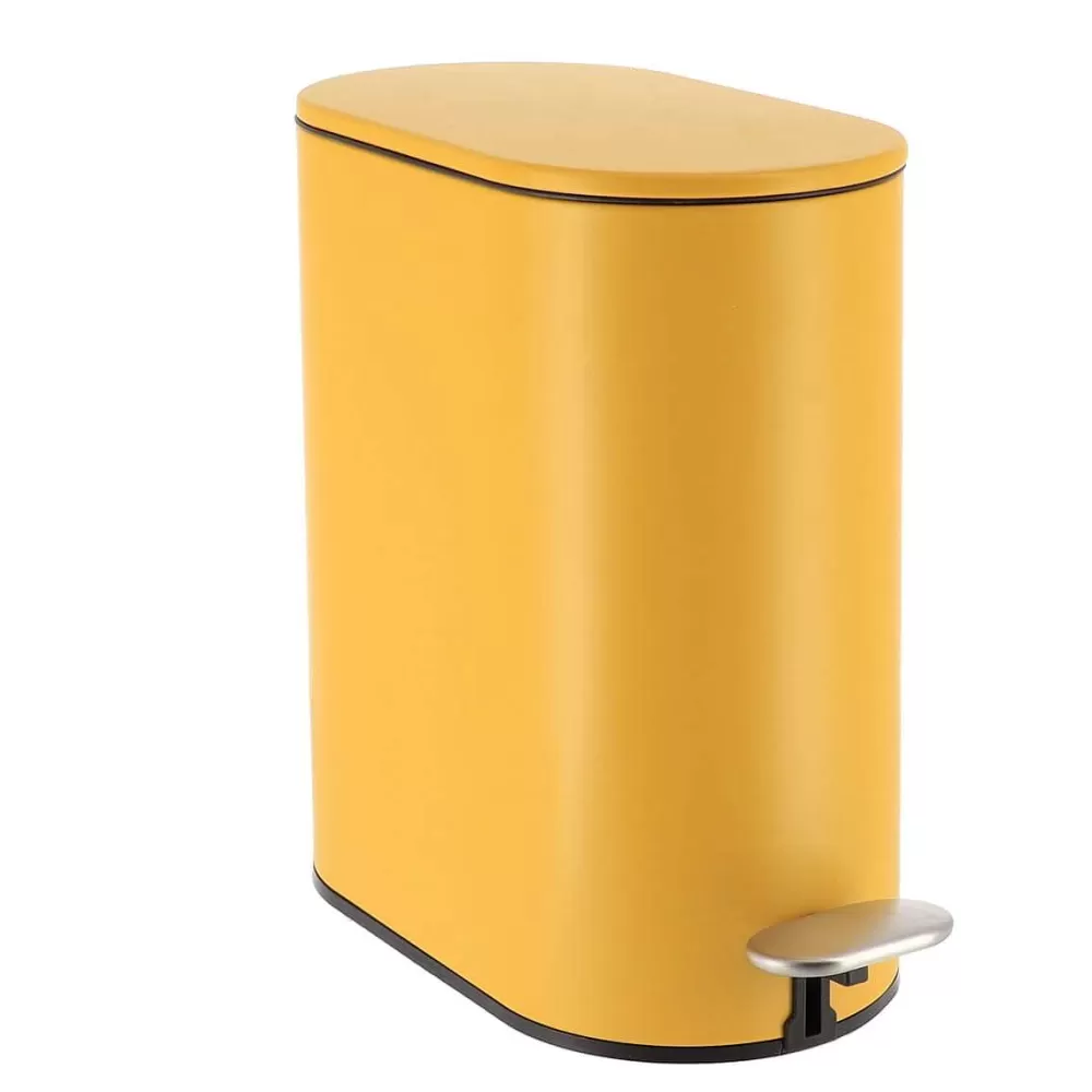 Poubelles De Salle De Bain | * Poubelle Metal Ovale 5L Pedale Ocre