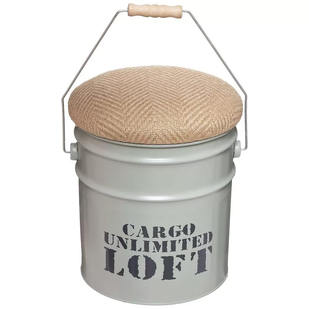 * Poufs>Pouf Bidon Metal Alfred D.27X30Cm