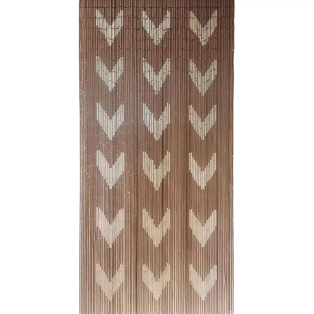 * Rideaux De Porte>Rideau De Porte Bambou Imprimes Chevron 90X200Cm Taupe