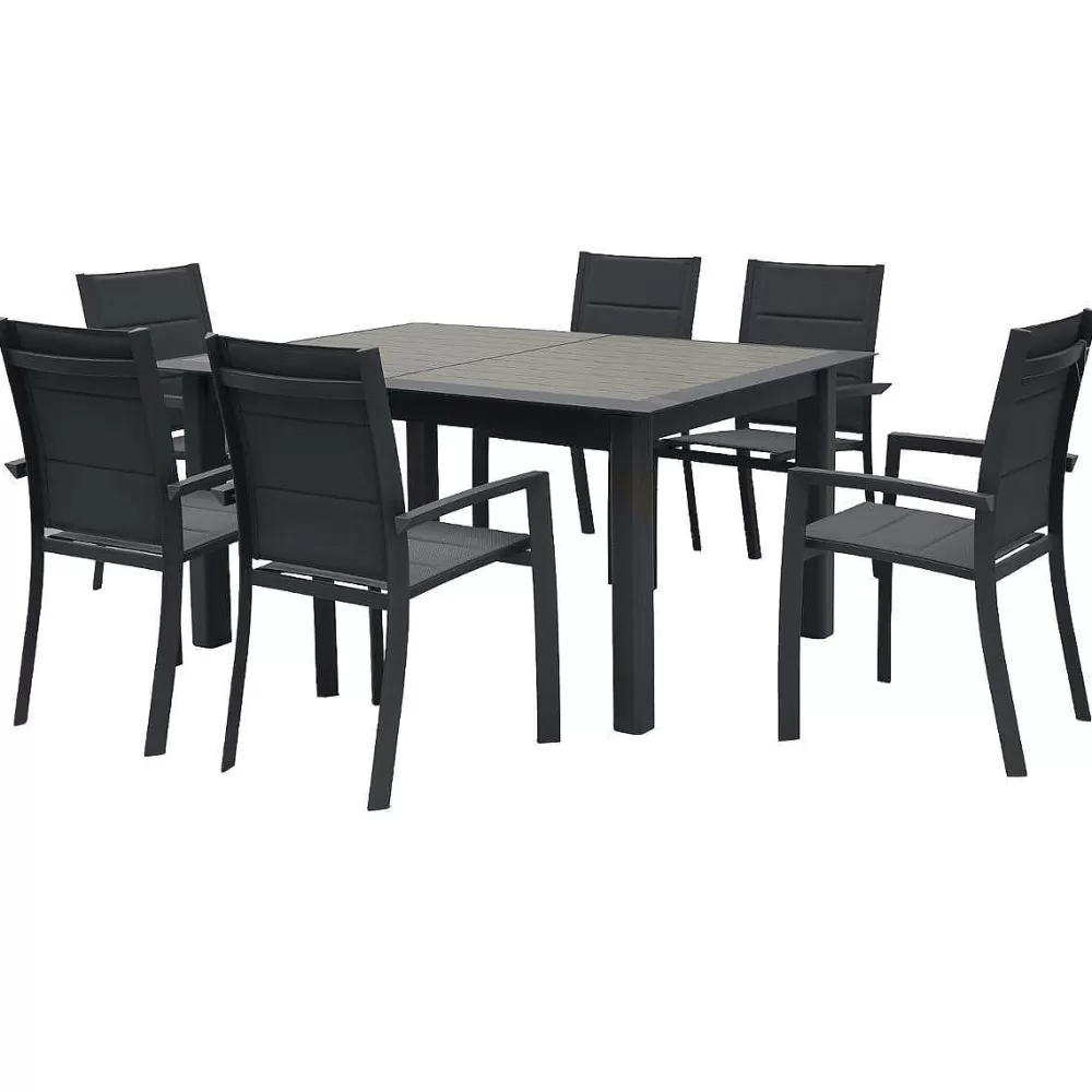 Hespéride Tables De Jardin>Table Allure Aluminium Muscade Graphite 10 Places