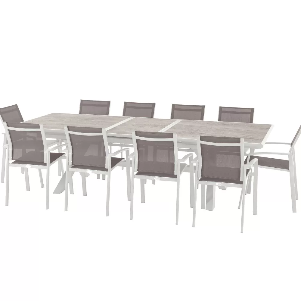 * Tables De Jardin>Table Axiome Extensible Aluminium Sepia 10 Places