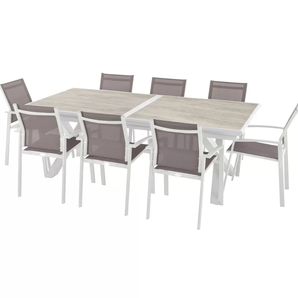 * Tables De Jardin>Table Axiome Extensible Aluminium Sepia 10 Places