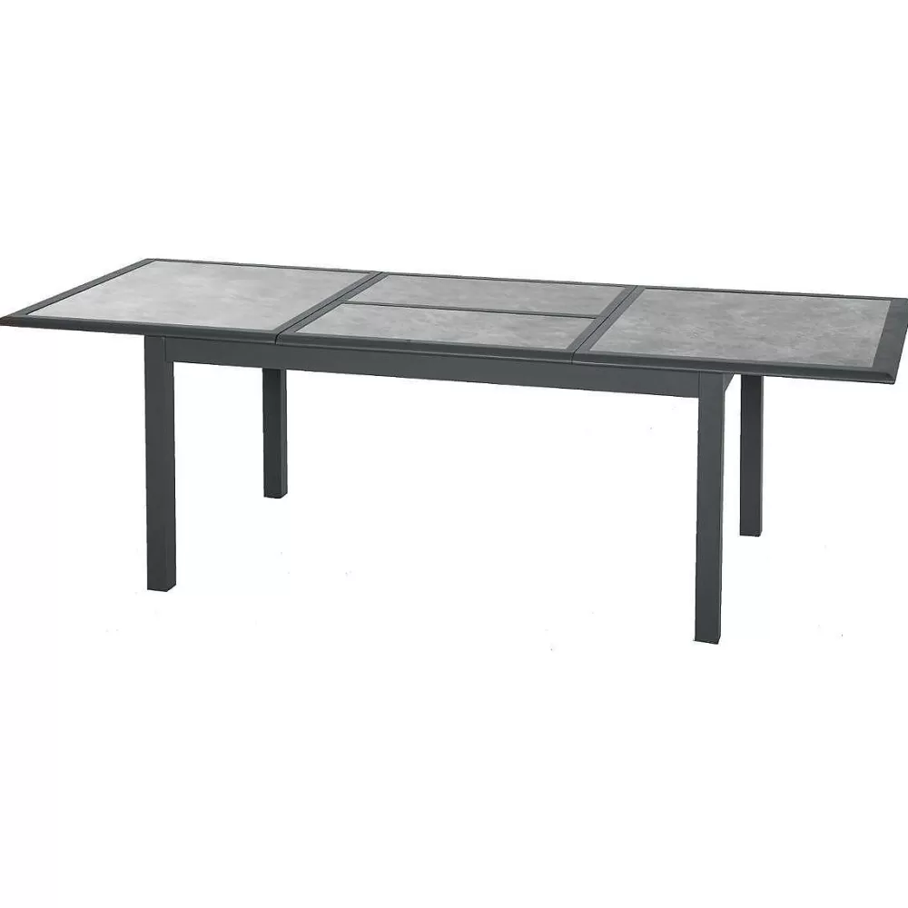 Hespéride Tables De Jardin>Table Azua Extensible Verre Storm Graphite 10 Places