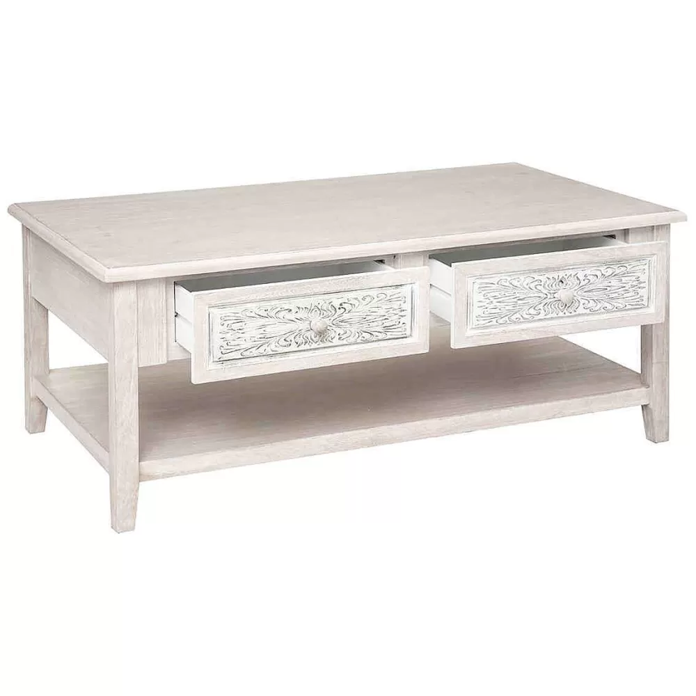 Atmosphera Tables Basses>Table Basse 2 Tiroirs Hina