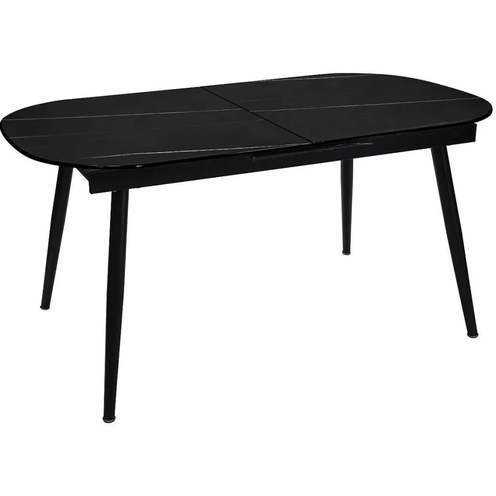 Atmosphera Tables À Manger>Table Diner Verre 160 A 200Cm Noir Mapu