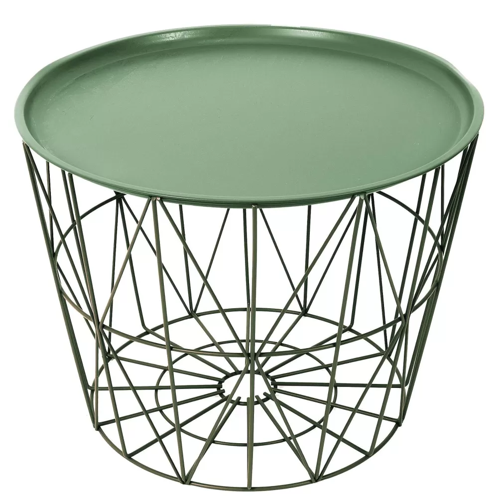 * Tables De Jardin>Table Filaire Metal Vert D.50Cm