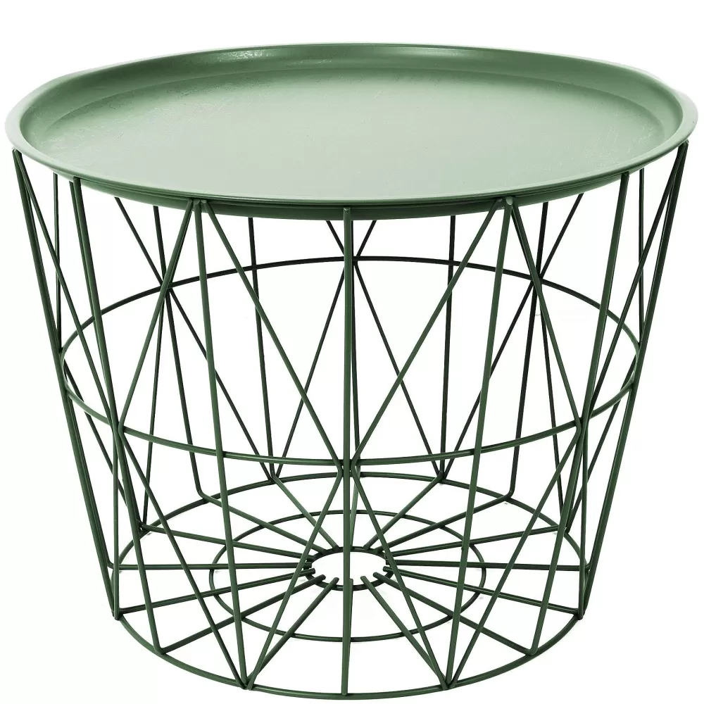 * Tables De Jardin>Table Filaire Metal Vert D.50Cm