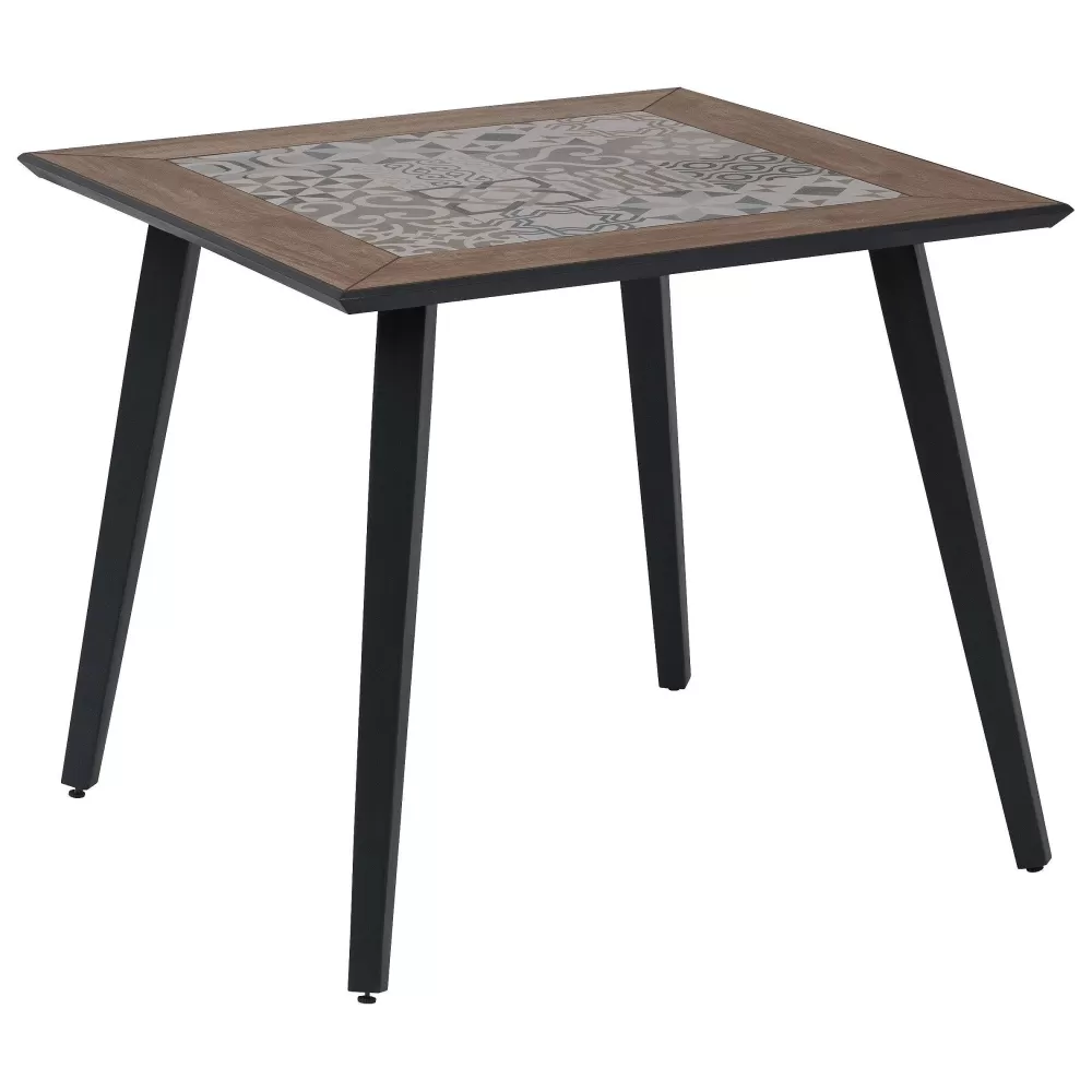 * Tables De Jardin>Table Lambada Carree Ceramique Graphite 4 Places