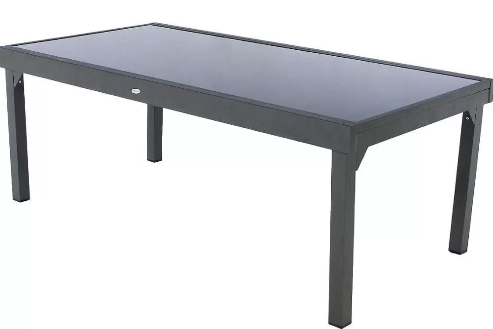 Hespéride Tables De Jardin>Table Piazza Extensible Verre Graphite 12 Places