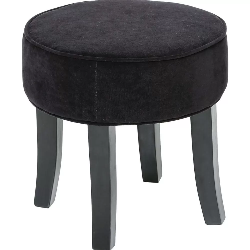 Atmosphera Tabourets>Tabouret Adriel Velours Noir