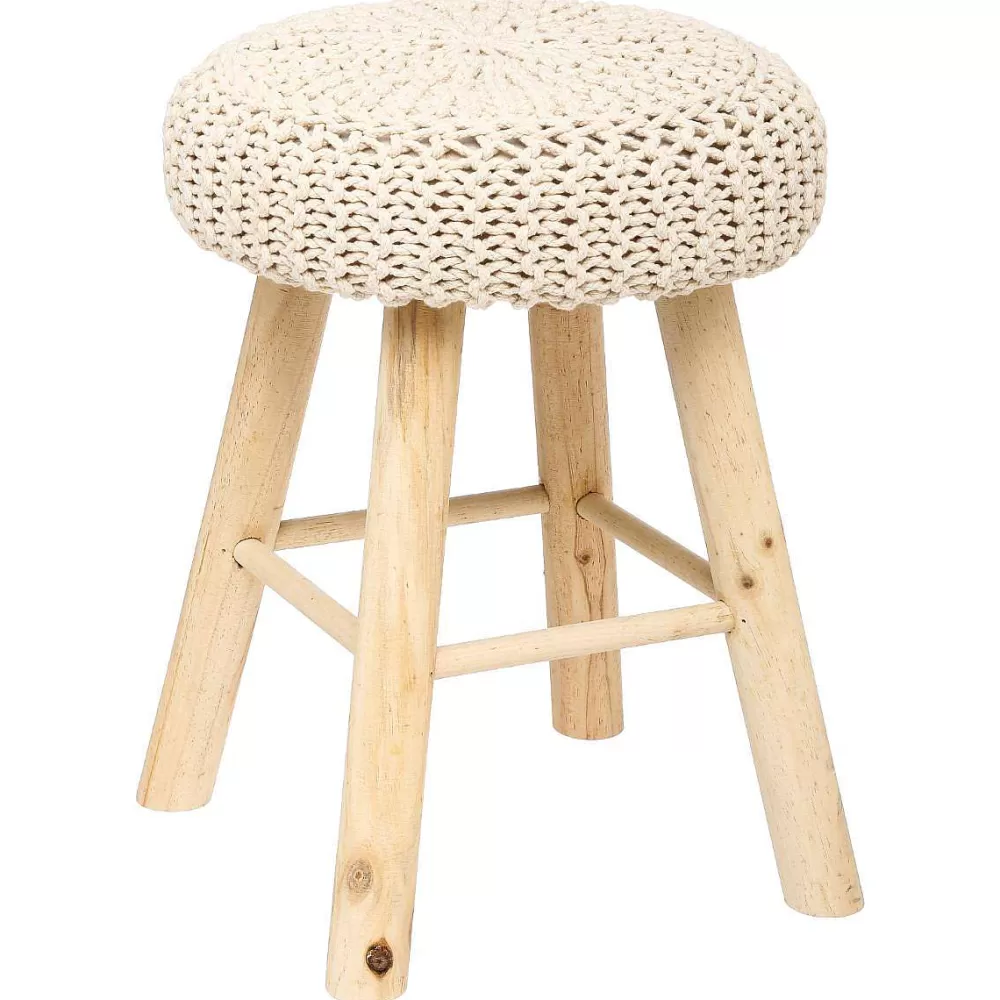 Atmosphera Tabourets>Tabouret Appoint Coton Suzette Beige