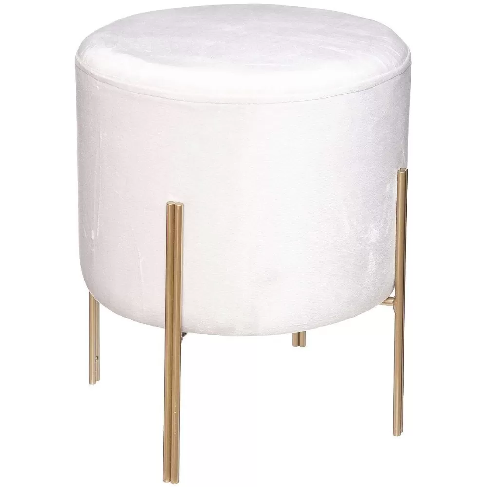 * Tabourets>Tabouret Appoint Velours Living Ivoire