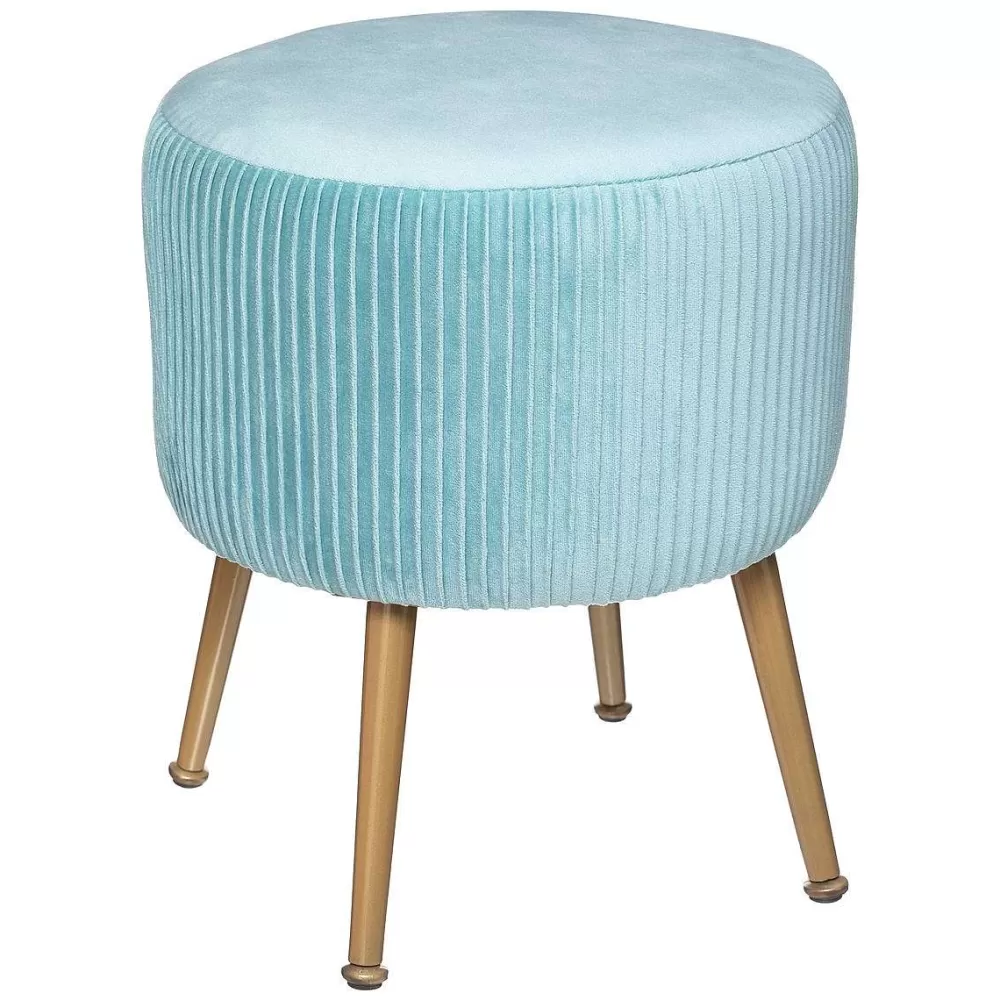 * Tabourets>Tabouret Appoint Velours Solaro Celadon