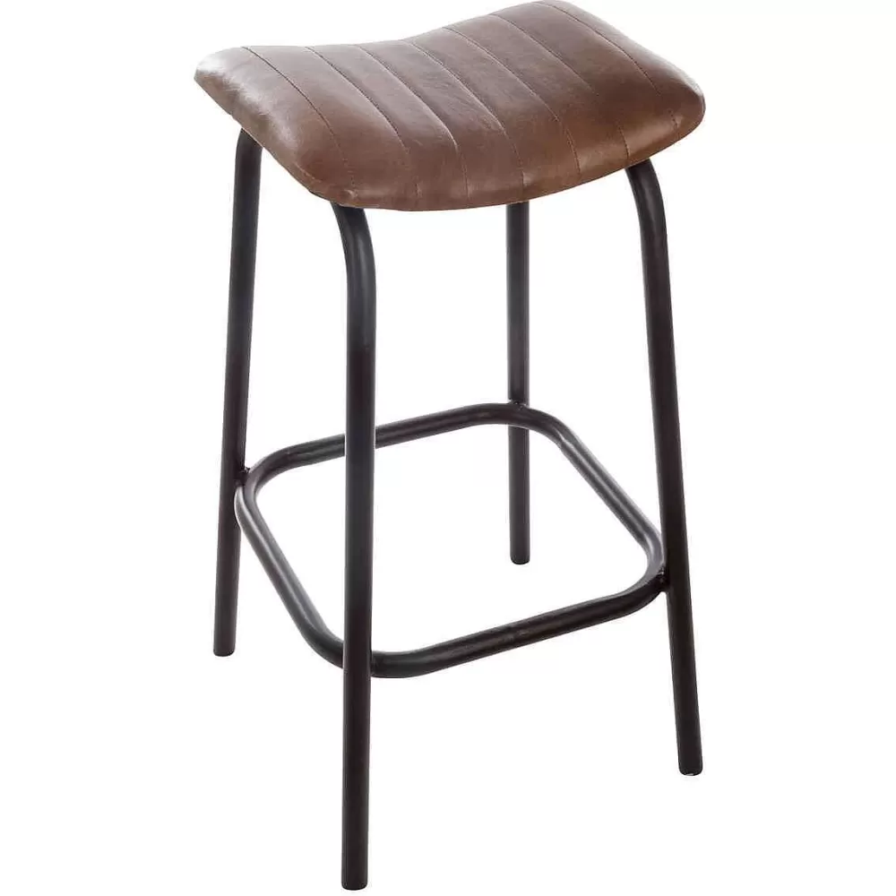 Atmosphera Tabourets De Bar>Tabouret Bar Cuir Chic H.75Cm