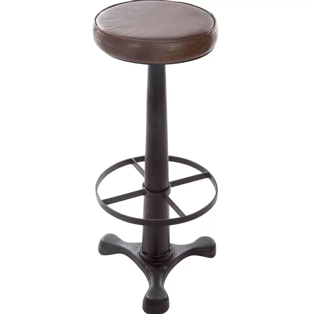 Atmosphera Tabourets De Bar>Tabouret Bar Cuir Retro Chic H.80Cm