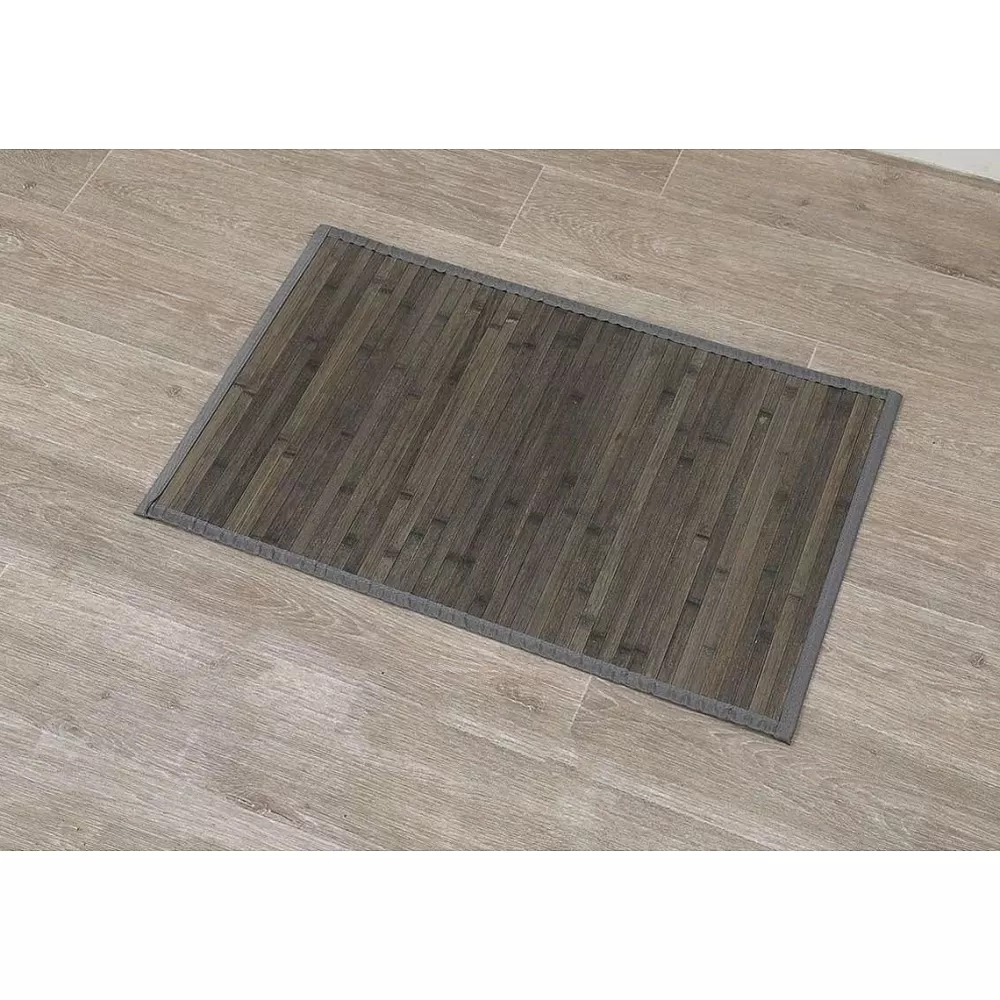 Tapis De Salle De Bain Et Wc | * Tapis Bambou 50X80Cm Gris