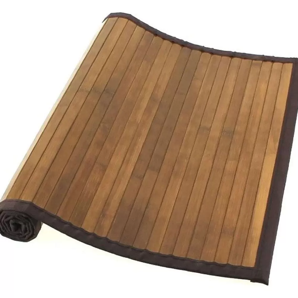 Tapis De Salle De Bain Et Wc | * Tapis Bambou 50X80Cm Naturel Fonce