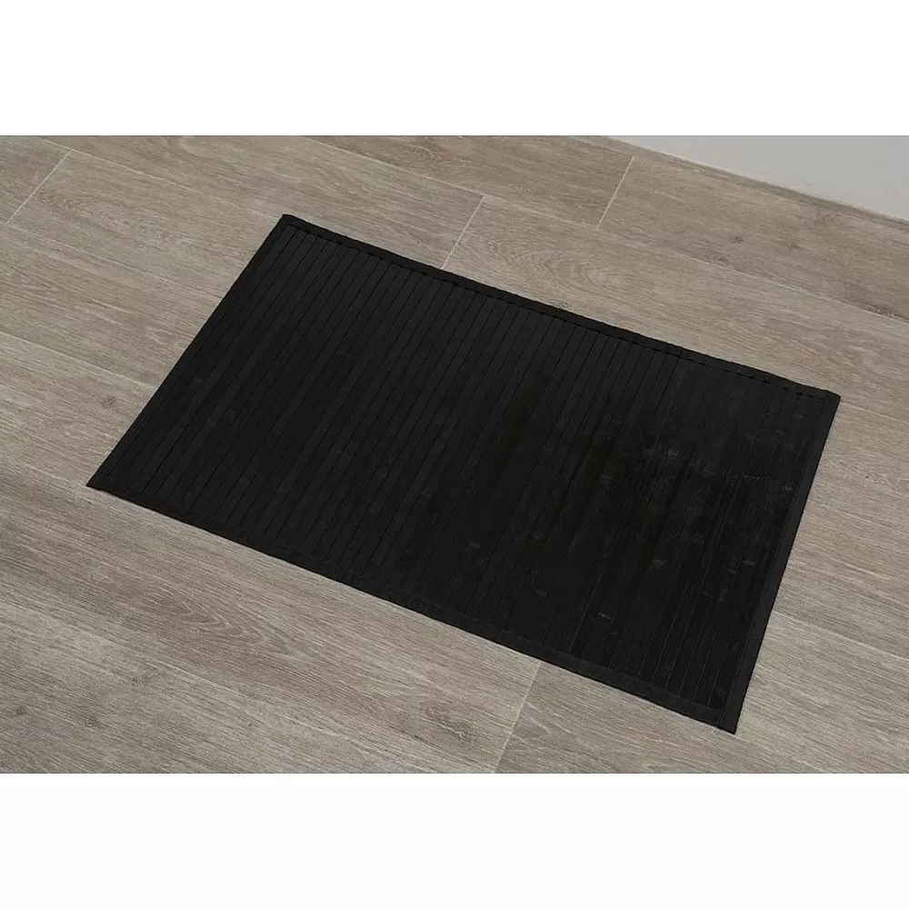 Tapis De Salle De Bain Et Wc | * Tapis Bambou 50X80Cm Noir